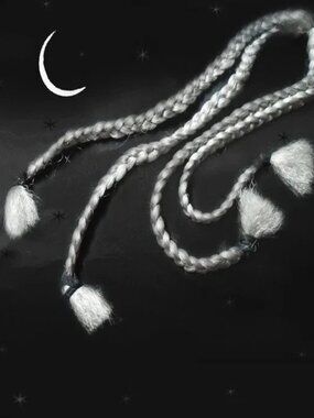 Long Braids, Silver Gray Hair Extensions, Halloween Idea Hair Pieces